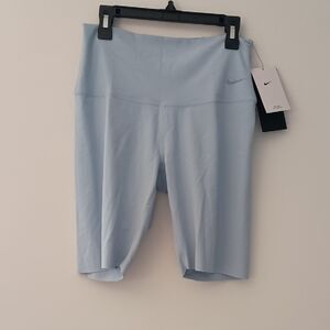Nike Women's Light Blue High-Waist Bike Shorts